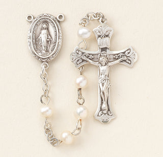 White Freshwater Pearl Rosary - SR7400WH