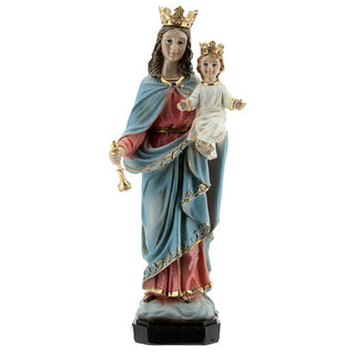 Lady of Perpetual Help Statue with Wood Effect Base Resin 8" - ST011356