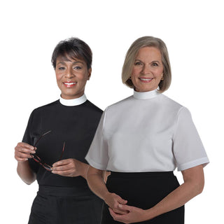 Women Neckband Shell Blouse - Black | White - SW-BLOUSE