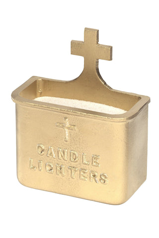 Cast aluminum sand box in choice of black or gold spray finish.