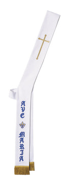 WHITE/BLUE DEACON STOLE - T70159A