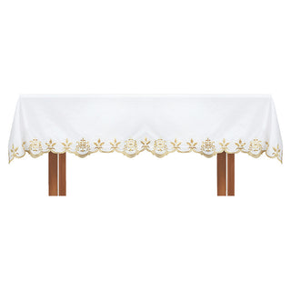 IHS & Wheat Altar Cloth- Polyester-Cotton Blend - T8011
