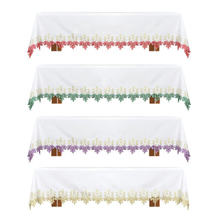 Floral IHS Altar Cloth - Polyester-Cotton Blend - T8014