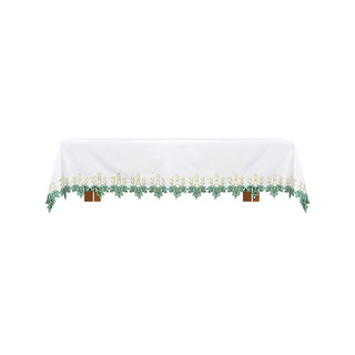 Floral IHS Altar Cloth - Polyester-Cotton Blend - T8014