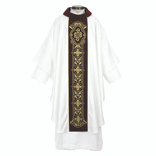 BURGUNDY IHS CHASUBLE - T8065