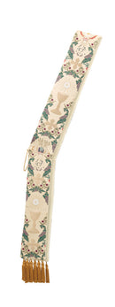 CREAM W/GREEN DEACON STOLE - T8717