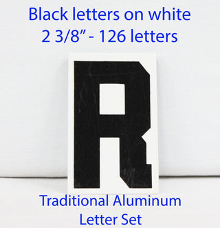 TAB126 Black letters on white