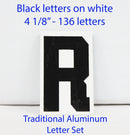 Traditional Aluminum Letter Sets - Black letters on white - TAB136