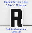 Traditional Aluminum Letter Sets - Black letters on white - TAB178