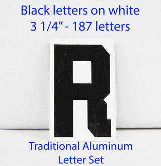 TAB178 Black letters on white