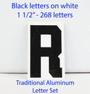 Traditional Aluminum Letter Sets - Black letters on white - TAB268