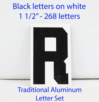 TAB268 Black letters on white