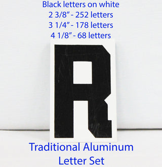 TAB498 Black letters on white