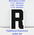 Traditional Aluminum Letter Sets - Black letters on white - TAB609