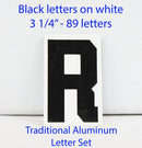 Traditional Aluminum Letter Sets - Black letters on white - TAB89