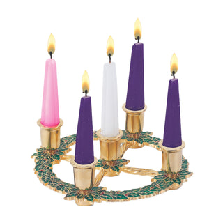 8.5" Advent Wreath - Christmas Holly Design - TSG-CH-415