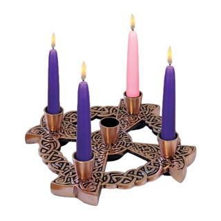 8.5" Advent Wreath - Celtic Knot Design - Copper Finish - TSG-CH-418