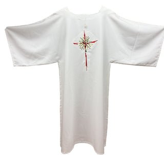 WHITE DALMATIC & UNDERSTOLE CROSS DESIGN - UCG1-AG191081-WH