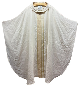 WHITE WOVEN CHASUBLE & UNDERS - UCG1-MB2-WH