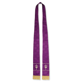 Stole - Purple Cross and Crown Design - VC737
