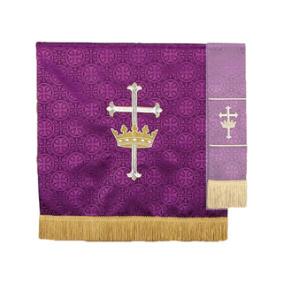 Pulpit Scarf - Purple Cross and Crown Design - VC739
