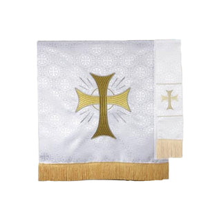 Pulpit Scarf - White Cross Design - VC751