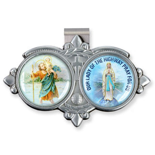 ST. Christopher & Our Lady Of The Highway Resin Visor Clip - VR-293