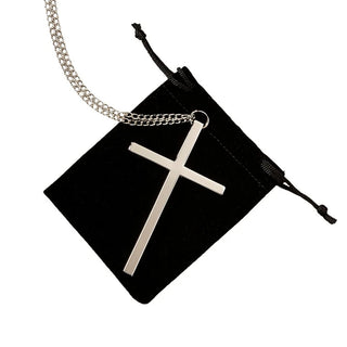 Pectoral Cross - Silver Plated - Pack of 3 - 3.5" Cross - 32" Chain - WS626
