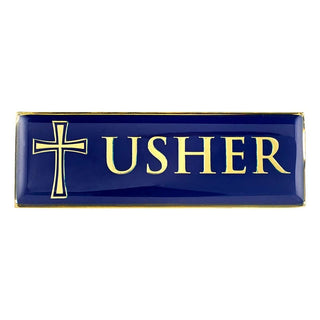 Bulk Usher Church Badges - 3" W x 1" H - 6pcs - YS049