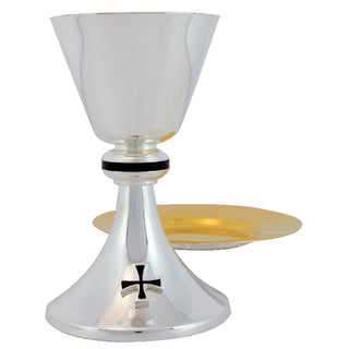 Chalice with 6" Well Paten- Silverplate gold line - A-314S