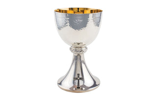 Chalice with Scale Paten, Silver, Gold Line - A-766S