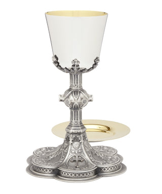 Chalice with 6-3/8" Well Paten, Silver, Gold Line - A-9782S