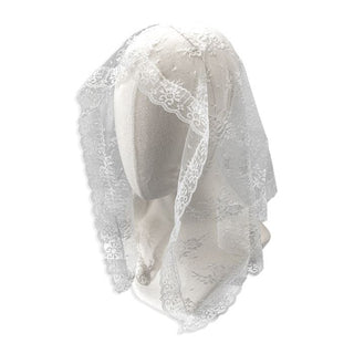 White Lace Mantilla - HIR3959-02