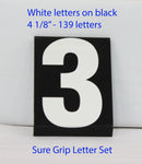 Sure Grip Letter Sets - White letters on black - ALW139
