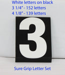 Sure Grip Letter Sets - White letters on black - ALW291