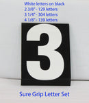 Sure Grip Letter Sets - White letters on black - ALW572