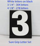 Sure Grip Letter Sets - White letters on black - ALW582