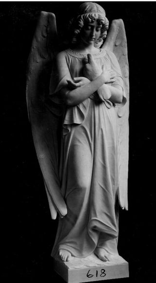 Marble Angel of Peace Holding Dove Statue - CC02-618