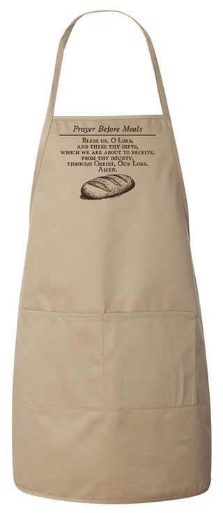 APR-KN9 Prayer Before Meals Apron (Natural)