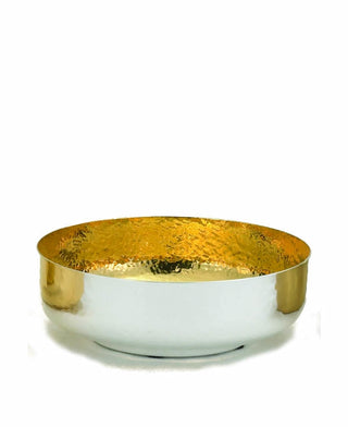 Open Ciborium - 6-1/8" Bowl, Silver Gold-Line-Hammered - B-68S