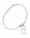 0111D Cross Dog Tag Bangle Bracelet, Available in multiple sizes and designs