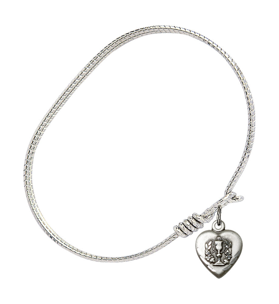 0892 Heart / Communion Bangle Bracelet, Available in multiple sizes an ...