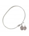 9161 St. Sebastian/Football Bangle Bracelet, Available in multiple sizes and designs