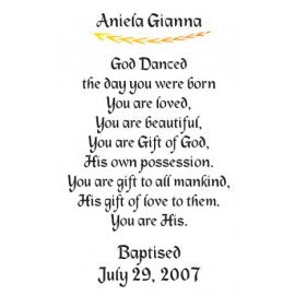 WRGPLAQUE-BAPT2 Personalized Baptism Plaque