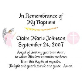 WRGPLAQUE-BAPTGIRL Personalized Baptism Girl Plaque
