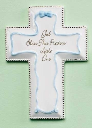 6" Blue "God Bless" Wall Cross - 65878