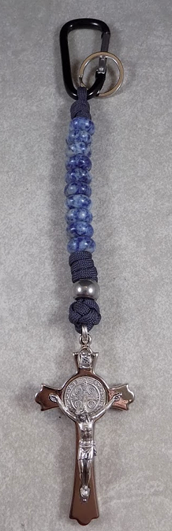 Lourdes One Decade Blue Stone Paracord Rosary