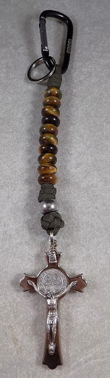 Pater Noster One Decade Tiger Eye Paracord Rosary