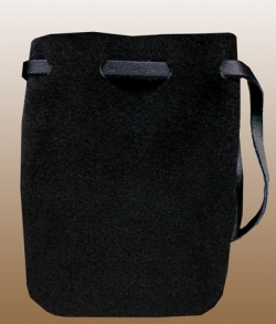 Black Monk Black Suede Rosary Pouch