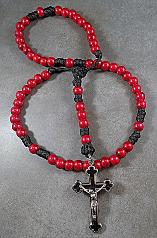 San Santiago Red Paracord Rosary - BMSSR